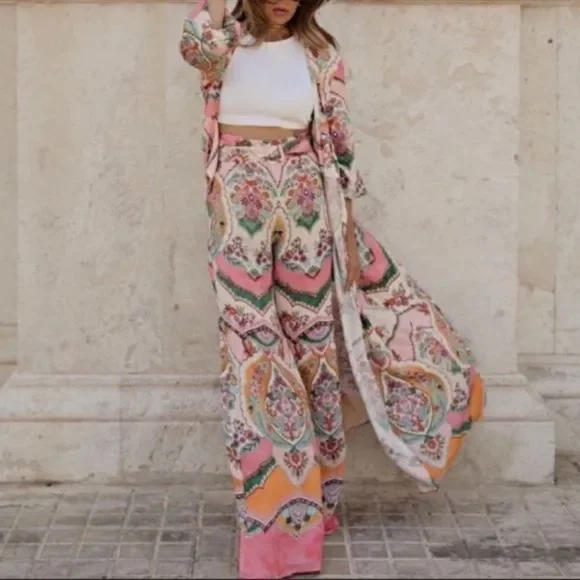 ZARA PRINTED WRAP DRESS - Picture 5 of 7